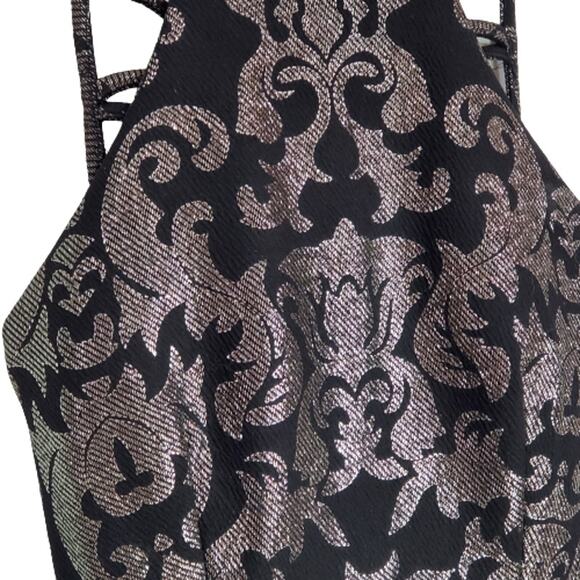 B Darlin Black Silver Spaghetti Strap Party Prom Dress Size 3/4 - Picture 2 of 9